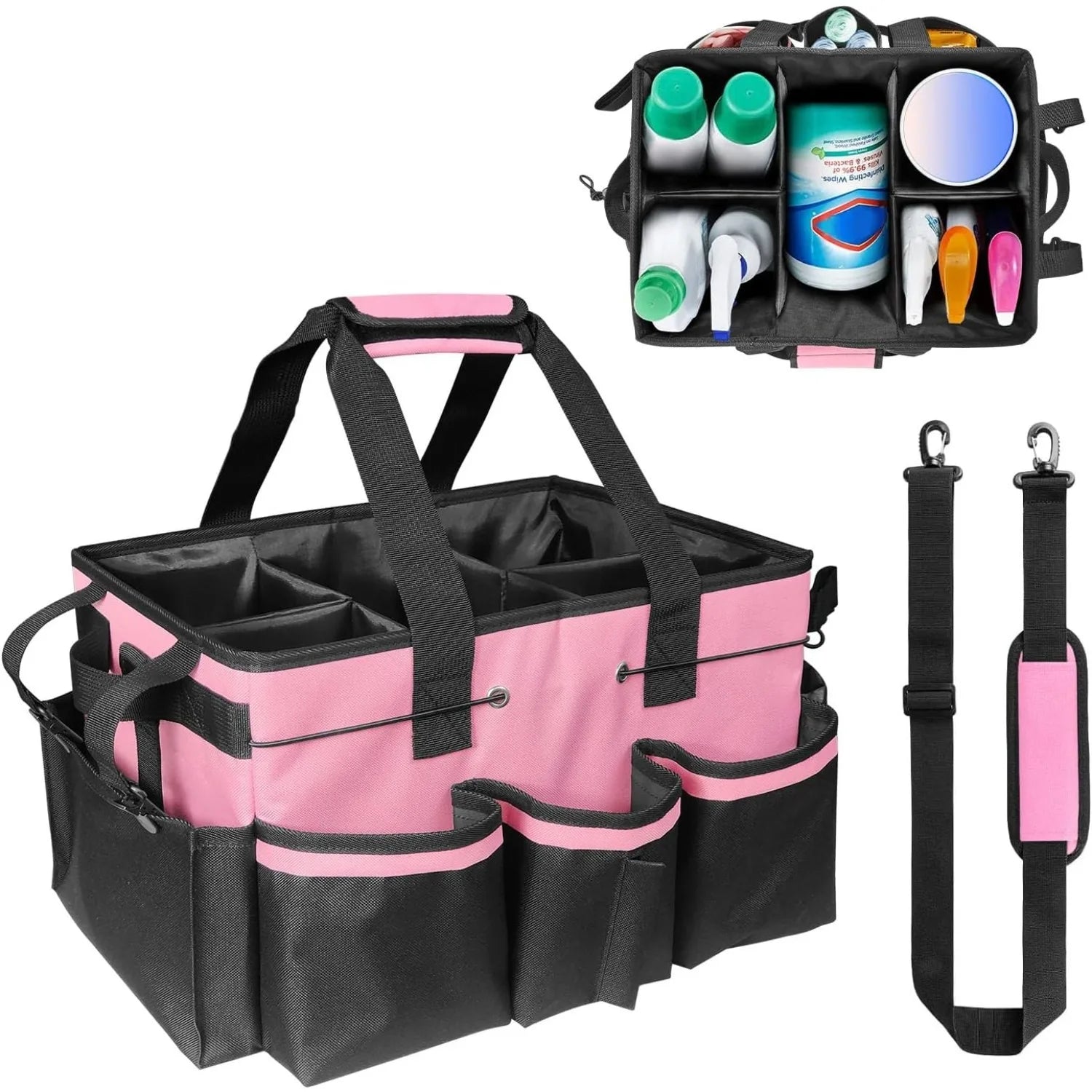 Cleaning Caddy Tote - Multi-Compartment Supply Organizer