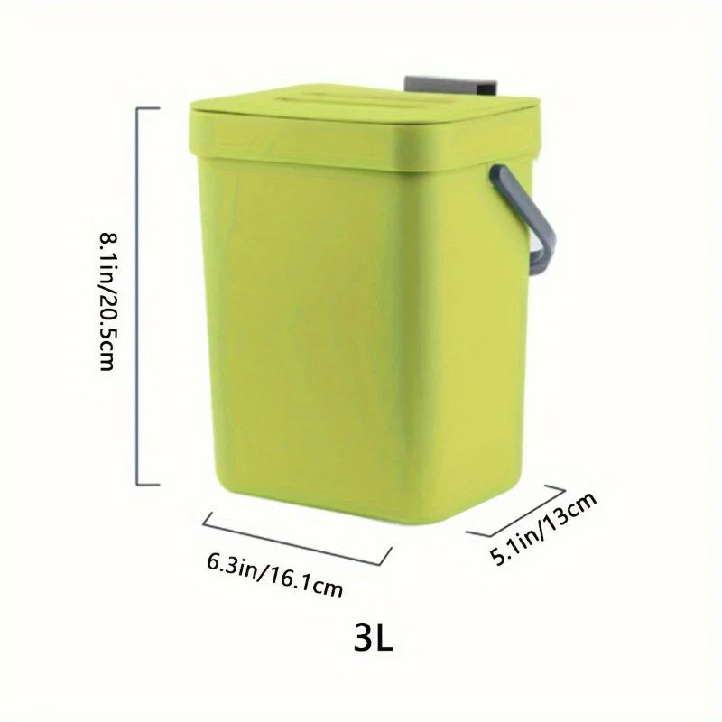 Quiet-Close Trash Can - 3/5L Eco-Friendly Sealed Bin