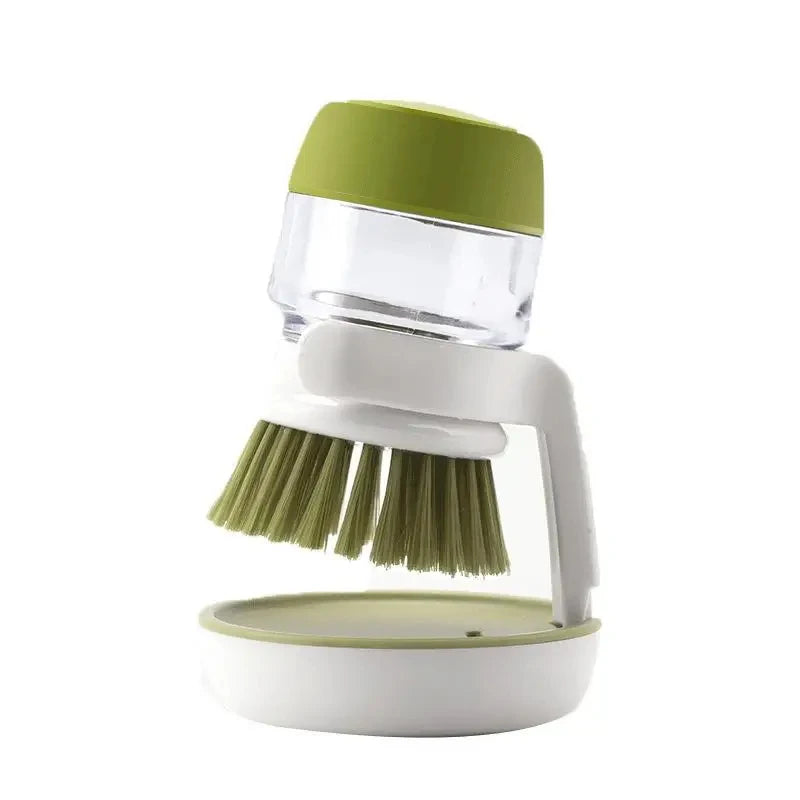 Dish Brush with Soap Dispenser - Palm Scrub Brush & Tray
