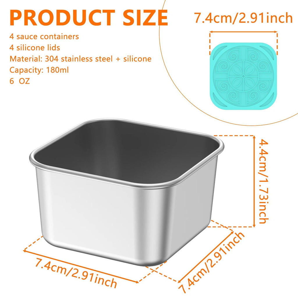 Stainless steel snack cup with teal embossed silicone lid