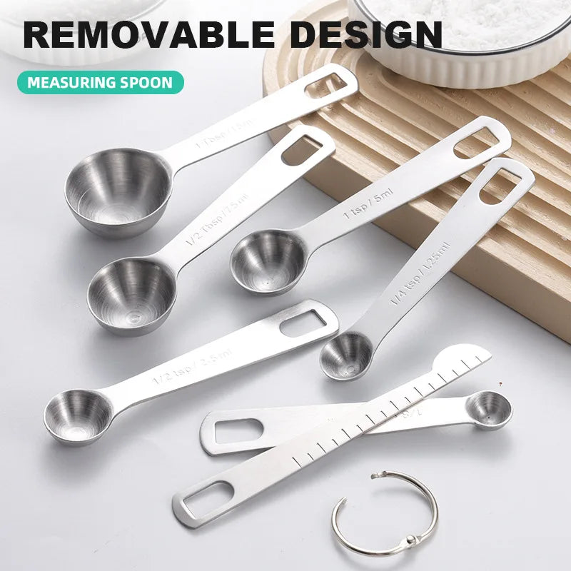 Stainless Steel Measuring Spoons - 4/6/7/8 Piece Set