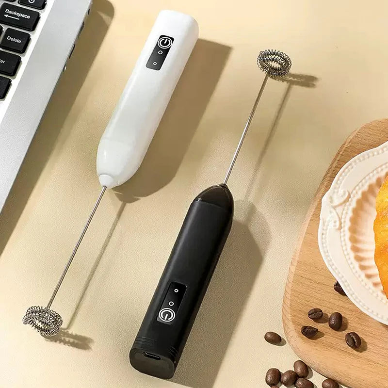 Electric Milk Frother - Handheld Foam Maker for Coffee & Lattes
