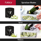 Vegetable chopper with spiralizer blade attachment and clear catch container