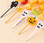 10-piece Halloween cupcake topper set with pumpkin, ghost, bat and spider designs