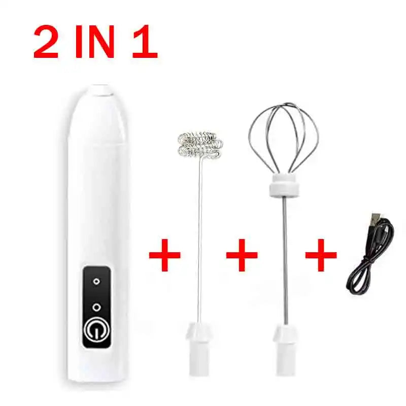 Electric Milk Frother - Handheld Foam Maker for Coffee & Lattes