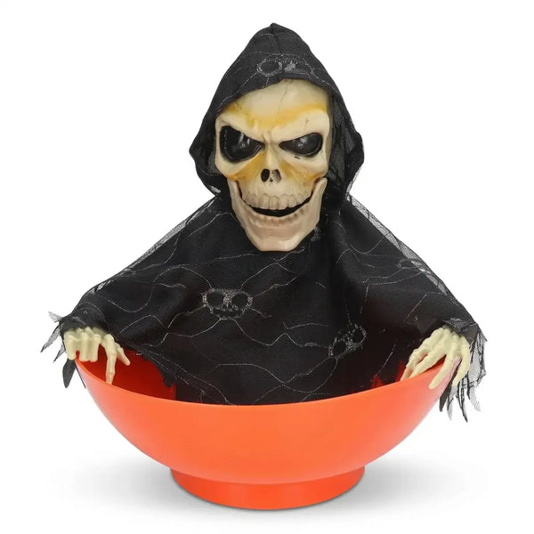 Motion-Detecting Glowing Skull Bowl Haunted House Prop