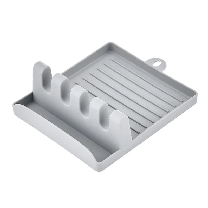 Spoon Rest Kitchen Organizer - Utensil Holder & Pot Lid Stand