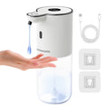 White touchless automatic soap and sanitizer dispenser with sensor nozzle