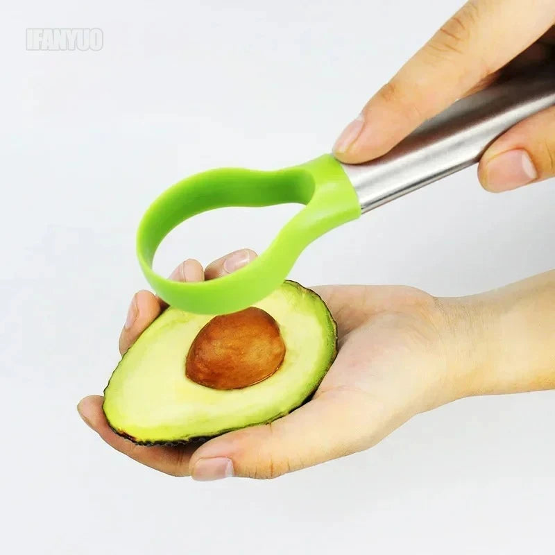 2-in-1 Avocado Slicer - Stainless Steel Cutter & Peeler