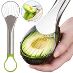 2-in-1 Avocado Slicer - Stainless Steel Cutter & Peeler