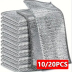 Grey non-scratch wire scrubbing cloths, neatly stacked in a pack