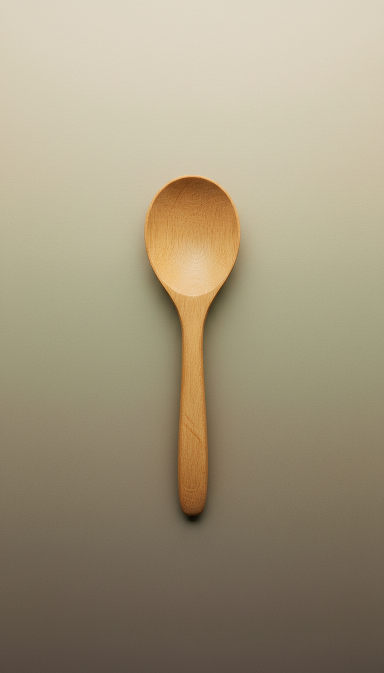 Oak wood serving spoon